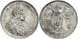 2296 RDR, Leopold I., Silbermedaille (Dm. Ca. 35,10mm, Ca. 14,56g), 1699, Von G. Hautsch. Av: Büste Nach Rechts, Darum U - Autres & Non Classés