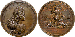 2297 Österreich, Habsburg, Bronzemedaille (Dm 65mm, 156,25g), 1718, Karl VI., 1711-1740, Auf Den Frieden Von Passarowitz - Autres & Non Classés