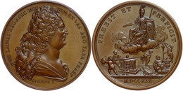 2298 Frankreich, Bronzemedaille (Dm. Ca. 41,90mm, Ca. 37,49g), 1719, Von Duvivier, Auf Nicolas De Launay. Av: Büste Nach - Autres & Non Classés