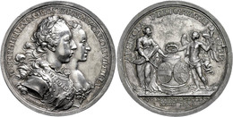 2303 RDR, Maria Theresia, Silbermedaille (Dm. Ca. 39,60mm, Ca. 26,10g), 1765, Von A. Widemann, Auf Die Hochzeit Ihres So - Autres & Non Classés