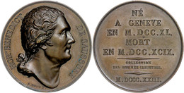 2325 Schweiz, Bronzemedaille (Dm. Ca. 41mm, Ca. 33,79g), 1823, Auf Benedict De Saussure. Av: Kopf Nach Rechts, Darum Ums - Autres & Non Classés