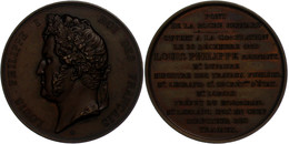 2341 Frankreich, Louis Philippe I., Bronzemedaille (Durchmesser Ca. 51mm, 55,82g,1839), Von Barre, Auf Die Brücke über D - Autres & Non Classés