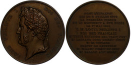 2343 Frankreich, Louis Philippe I., Bronzemedaille (Durchmesser Ca. 52mm, 59,69g), 1841, Von Barre, Auf Die Brücke über  - Autres & Non Classés