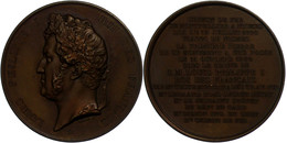 2348 Frankreich, Louis Philippe I., Bronzemedaille (Durchmesser Ca. 52mm, 62,52g),1842, Von Barre, Auf Das Eisenbahnviad - Autres & Non Classés