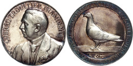 2476 Silbermedaille (38,5 Mm, 22,2 G), O.J., Von B+M, Conrad Troullier, Präsident Des Verbandes Deutscher Brieftaubenzüc - Autres & Non Classés