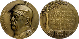 2480 Otto Von Bismarck, Bronzemedaille (Dm. Ca. 50,10mm, Ca. 65,25g), O.J. (1905), Von A. M. Wolff, Auf Seinen 90. Gebur - Autres & Non Classés