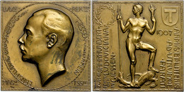 2483 Hessen, Bronzeplakette (Dm. Ca. 49x49mm, Ca. 52,95g), 1907, Von H. Jobst, Zur 300Jahrfeier Der Universität Gießen.  - Other & Unclassified