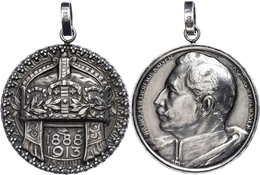 2497 Preußen, Silbermedaille Wilhelm II. Zum 25jährigen Regierungsjubiläum, Von Lauer Nürnberg, Ca. 20 G, Durchmesser 33 - Other & Unclassified