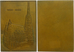 2515 Wien, Einseitige Bronzeplakette (60x42 Mm, 54,4 G), 1933, Stephansdom 1433-1933, Vz.  Vz - Autres & Non Classés