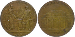 2537 Frankreich, Bronzemedaille (Dm. Ca. 37,80mm, Ca. 26,80g), 1900, Von A. Patey. Av: Zwei Arbeiter Beim Prägen Von Mün - Autres & Non Classés