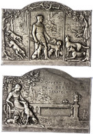2571 Frankreich, Rechteckige, Versilberte Bronzeplakette (ca. 61,50x44,50mm, Ca. 68,31g), O.J., Von Ch. Lenoir, Verliehe - Autres & Non Classés