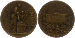 2580 Belgien, Bronzemedaille (Dm. Ca. 41,50mm, Ca. 39,290g) 1906, Von Bottée. Av: Stadtgöttin Mit Zwei Kindern Vor Stati - Autres & Non Classés