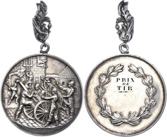 2585 Frankreich, Gehenkelte Silbermedaille (Dm. Ca. 42,90mm, Ca. 38,11g), O.J., Von L. Bottée. Av: Sechs Feuerwehrmänner - Autres & Non Classés