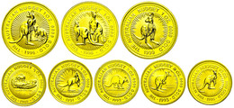 2711 AUSTRALIEN, 1988-1999, Lot Zu 5 X 50 Dollars Und 3 X 100 Dollars, Australian Nugget, Jeweils In Kapsel. St. - Autres & Non Classés