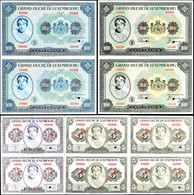 2724 Luxemburg, 4 X 5 Francs O.J. (1944), 4 X 10 Francs O.J. (1944), 2 X 100 Francs O.J. (1934), 2 X 100 Francs O.J. (19 - Other & Unclassified