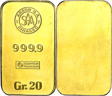 2751 Goldbarren, 20 Gr. Fein, Argor S.A. Chiasso - Autres & Non Classés