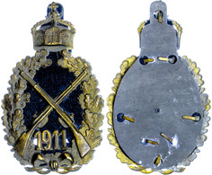 2763 Preussen, Kaiserabzeichen Infanterie, Schiessauszeichnung (1895-1913), Messing Vergoldet, Mitte Durchbrochen, Rücks - Autres & Non Classés