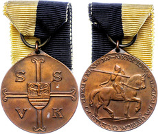 2773 Freikorps, Soldaten-Siedlungs-Verband Kurland (SSVK), Bronzemedaille 1919 Am Band, Zustand II., Katalog: OEK3396 II - Other & Unclassified