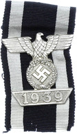 2793 Wiederholungsspange 1939 Für Das Eiserne Kreuz 2. Klasse, 2. Form, Buntmetall Versilbert, Auf Band, 2 Splinte Fehle - Other & Unclassified