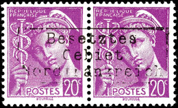 2998 20 C. Freimarke, Helllila, Waagerechtes Paar Mit Aufdruck In Type II, Tadellos Postfrisch, Auflage Nur 80 - 100 Paa - Autres & Non Classés