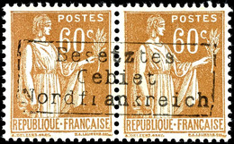 2999 60 C. Freimarke, Gelbbraun, Waagerechtes Paar Mit Aufdruck In Type II, Tadellos Postfrisch, Rücks. Abschlag Des Pos - Autres & Non Classés