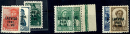 3065 5 Kop. Bis 50 Kop. Freimarken Mit Aufdruck, Tadellos Postfrisch, 15 Kop. Gepr. Krischke, Mi. 90.-, Katalog: 1/6 ** - Latvia