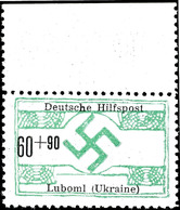 3168 6 Pfg Bis 60 Pfg Deutsche Hilfspost Luboml (Ukraine), Kompletter Satz Mit 4 Werten Auf X-Papier, Alle Einheitlich M - Autres & Non Classés