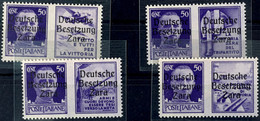 3173 50 C. Freimarke Mit Propagandanebenfeld, Alle Vier Werte, Tadellos Postfrisch, Gepr.Brunel BPP, Mi. 280.-, Katalog: - German Occ.: Zara