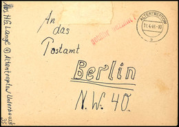 3232 Gebühr Bezahlt, Roter L1 Auf Brief Von "ALTENTREPTOW 11.4.46" Nach Berlin, Umschlag Oben Gestützt, Gepr. Kramp BPP  - Altdoebern