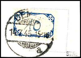 3264 10 Pfg. Etikette In Zeichnung "b" Mit Stempel DEMMIN A 14.7.45" Auf Briefstück, Tadellos, Signiert Sturm, Katalog:  - Demmin