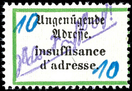 3331 10 Pfg. Postzettel "Ungenügende Adresse - Insuffisance D'adresse", Postfrisch, Tadellos, Signiert Fläschendräger Un - Grossraeschen