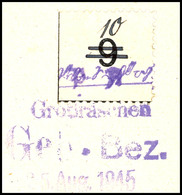 3340 6 Pfg. Schwarz Auf Uhrzeitklebezettel Auf Briefstück Mit Notstempel In Type "b", Händler-Signatur Sturm (St), Katal - Grossraeschen