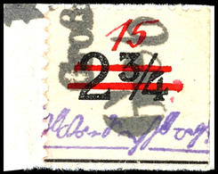 3341 15 Pfg. Rot Auf Uhrzeitklebezettel Auf Briefstück Mit Notstempel, Tadellos, Signiert Sturm JBG Und Dr. Arenz BPP, S - Grossraeschen