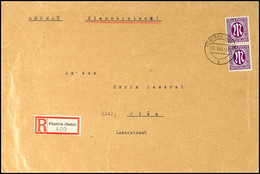 3433 Flintbek (Holst), 30 Pfg Einschreibezettel Mit Gebührenfunktion Sowie Senkrechtes Paar 12 Pfg AM-Post Auf Größerfor - Kiel
