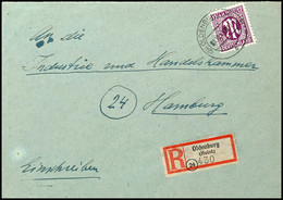 3458 Oldenburg (Holst), 30 Pfg Einschreibezettel Mit Gebührenfunktion Sowie 12 Pfg AM-Post Auf R-Brief Von OLDENBURG 1.1 - Kiel