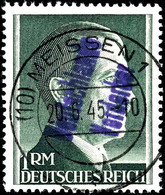 3477 1 Pfg. Bis 1 M. Hitler Mit Handstempel-Aufdruck, Sauber Gestempelt, Tadellos, Signiert Sturm, Katalog: 2/21B O - Meissen