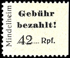 3482 42 Pfg. Gebührenzettel In Den Typen "A", "B" Und "C" Auf Grauem Papier, Postfrisch, Tadellos, Jeweils Mit Händler-S - Mindelheim