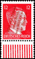 3484 12 Pfg. Hitler, Unterrandstück Mit Rotem Aufdruck, Postfrisch, Tadellos, U.a. Doppelt Signiert Sturm  ** - Muehlberg