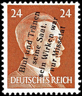 3490 24 Pfg. Hitler Mit Schwarzem Aufdruck, Ungebraucht, Tadellos, Signiert Dr. Dub  * - Muehlberg