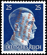 3491 25 Pfg. Hitler Mit Rotem Aufdruck, Ungebraucht, Tadellos, Signiert Dr. Dub  * - Muehlberg