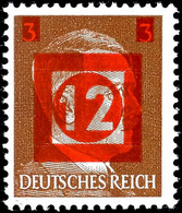 3500 12 Auf 3 Pfg. Hitler, Aufdruck In Rot, Postfrisch, Tadellos Mit Doppelter Händler-Signatur Sturm (St), Katalog: IV  - Naumburg (Saale)