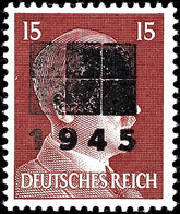 3536 15 Pfg Hitler Mit Aufdruck In Type IIc, Tadellos Postfrisch, Gepr. Sturm BPP, Mi. 230.-, Katalog: 9IIc ** - Autres & Non Classés