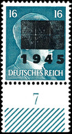 3541 16 Pfg Hitler Mit  Aufdruck In Type IIc, Tadellos Postfrisch, Unterrandstück, Gepr. Zierer BPP, Mi. 200.-, Katalog: - Other & Unclassified