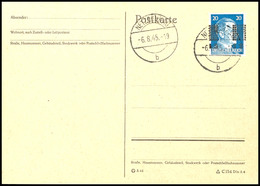 3542 20 Pfg Hitler Mit Gitteraufdruck, Abart "4519", Tadellos Gestempelt "NETZSCHKAU 6.8.45" Auf Blanko-Postkarte, Gepr. - Autres & Non Classés