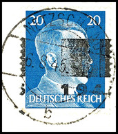 3545 20 Pfg Hitler Mit Aufdruck In Type IIb, Tadellos Gestempelt "Netzschkau 6.8.45" Auf Briefstück, Gepr. Opitz, Mi. 25 - Other & Unclassified