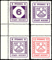 3556 1945, Fünf Verschiedene Freimarken-Zusammendrucke, Zum Teil Mit Rand, Postfrisch, Tadellos, 230,-, Katalog: SZ3/6,S - Niesky