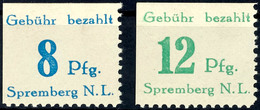 3560 8 Und 12 Pfg Gebührenmarken Gezähnt, Je Mit Plattenfehler II, Tadellos Postfrisch, Unsigniert, Mi. 240.-, Katalog:  - Niesky