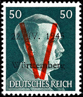 3571 3 Pfg. - 50 Pfg. Hitler Mit Aufdruck, Kompletter Satz Mit 12 Werten, Postfrisch, Tadellos, Signiert H.B. Zierer, Ka - Autres & Non Classés