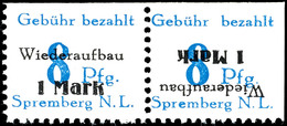 3597 8 Pfg. + 1 M. Und 12 Pfg. + 1 M. Wiederaufbau Gezähnt Und Ungezähnt Mit Kopfstehendem Aufdruck In Paaren Mit Normal - Spremberg
