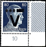 3630 80 Pfg. Hitler Aus Der Rechten Unteren Bogenecke Mit Aufdruck, Postfrisch, Tadellos, Signiert Sturm, Katalog: XVII  - Westerstede